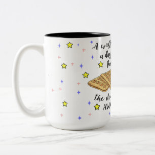 Eine Waffel ein Tag behält den Doktor Away! Zweifarbige Tasse
