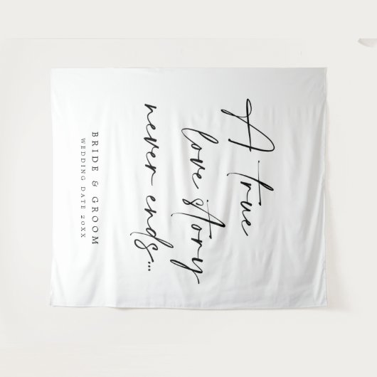 Eine wahre Liebesgeschichte endet nie mit Hochzeit Wandteppich (Vorderseite (Horizontal))