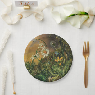 Eine Waldfläche mit Daisies, Primrosen, ... Pappteller