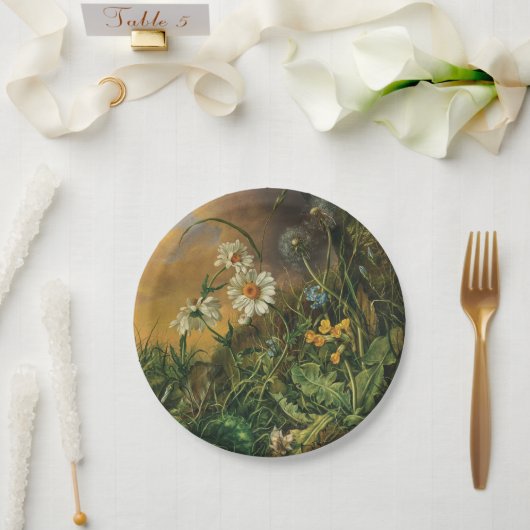 Eine Waldfläche mit Daisies, Primrosen, ... Pappteller (Hochzeit)