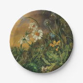 Eine Waldfläche mit Daisies, Primrosen, ... Pappteller (Vorderseite)