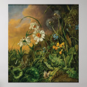 Eine Waldfläche mit Daisies, Primrosen, ... Poster (Vorne)