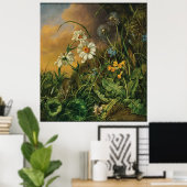 Eine Waldfläche mit Daisies, Primrosen, ... Poster (Heimbüro)