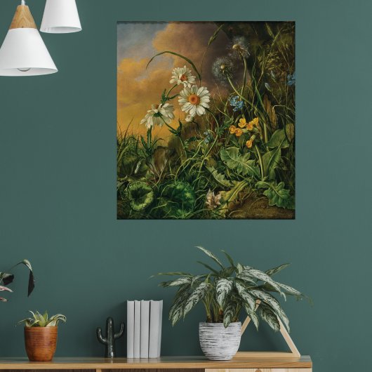 Eine Waldfläche mit Daisies, Primrosen, ... Poster (Wohnzimmer 1)