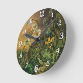 Eine Waldfläche mit Daisies, Primrosen, ... Runde Wanduhr (Winkel)