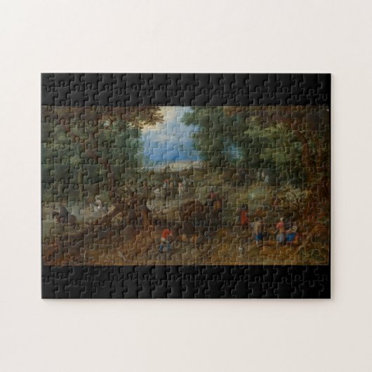 Eine Waldstraße mit Reisenden 1607 Jan Brueghel Puzzle (Horizontal)