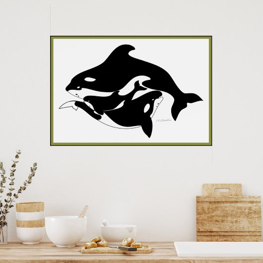 Eine Walfamilie Poster (Küche)