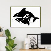 Eine Walfamilie Poster (Heimbüro)