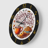 Eine warme Angelegenheit: Kaffee und Gebäck Große Wanduhr (Winkel)