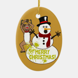 Eine warme Weihnachtsmitteilung Keramik Ornament