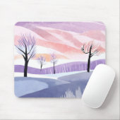 Eine Wasserfarbenlandschaft, Bäume und Himmelsmusc Mousepad (Mit Mouse)