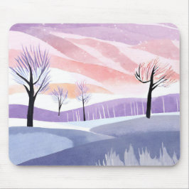 Eine Wasserfarbenlandschaft, Bäume und Himmelsmusc Mousepad