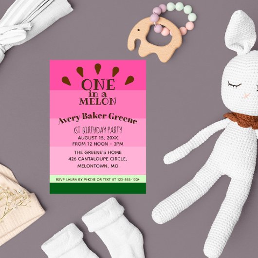 Eine Wassermelone in einem Melon zum Geburtstag Einladung