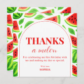 Eine Wassermelone zum ersten Geburtstag Dankeskarte (Vorne/Hinten)