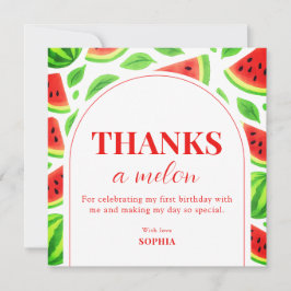 Eine Wassermelone zum ersten Geburtstag Dankeskarte