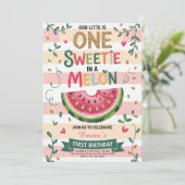 Eine Wassermelone zum ersten Geburtstag Einladung (Stehend Vorderseite)