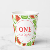 Eine Wassermelonen-Geburtstagsfeier Pappbecher (Rückseite)