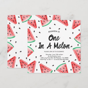 Eine Wassermelonen-Mädchen zum 1. Geburtstag Einladung