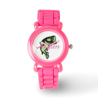 Eine weibliche Glitzer Anglers Designer-Uhr (Pink) Armbanduhr