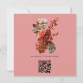 Eine weiche 2024-Farbe der Peach Fuzz Blume Dankeskarte (Rückseite)