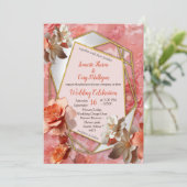 Eine weiche 2024-Farbe der Peach Fuzz Blume Einladung (Stehend Vorderseite)