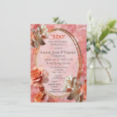 Eine weiche 2024-Farbe der Peach Fuzz Blume Einladung (Stehend Vorderseite)