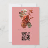 Eine weiche 2024-Farbe der Peach Fuzz Blume Einladung (Rückseite)