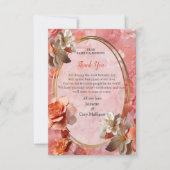 Eine weiche 2024-Farbe von Peach Fuzz Blume Vielen RSVP Karte (Vorderseite)