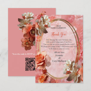 Eine weiche 2024-Farbe von Peach Fuzz Blume Vielen RSVP Karte