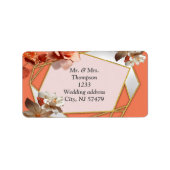 Eine weiche, rosa Farbe namens Peach Fuzz Blume Adressaufkleber (Vorne)