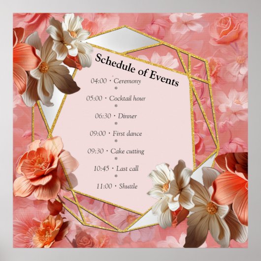 Eine weiche, rosa Farbe namens Peach Fuzz Blume Poster (Vorne)