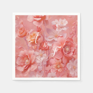 Eine weiche, rosa Farbe namens Peach Fuzz Blume Serviette