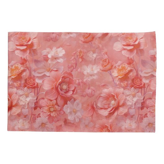 Eine weiche, rosa-orange Farbe namens Peach Fuzz Kissenbezug (Rückseite)