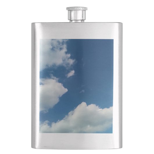 Eine Weichheit den Wolken Flachmann (Vorderseite)