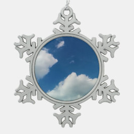 Eine Weichheit gegenüber den Wolken Schneeflocken Zinn-Ornament