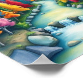 Eine Weiher-Berglandschaft Poster (Ecke)