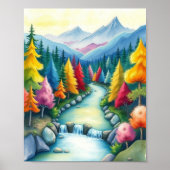 Eine Weiher-Berglandschaft Poster (Vorne)