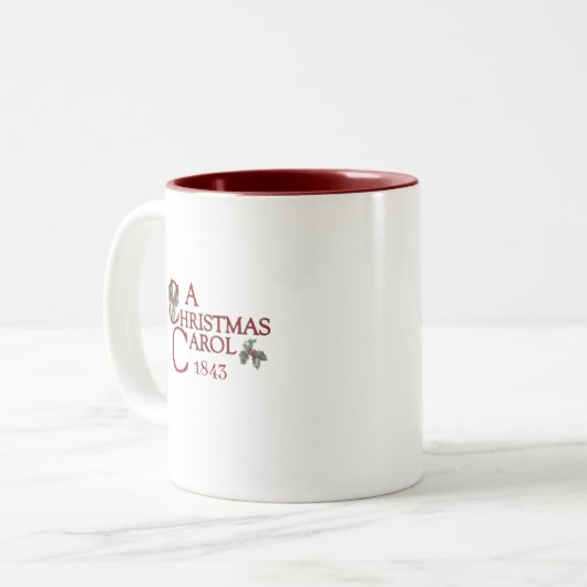 Eine Weihnachts-Carol-Tasse Zweifarbige Tasse (Vorderseite Links)