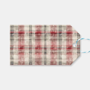 Eine Weihnachts-Tartan-Blumendesign-Serie #15 Geschenkanhänger