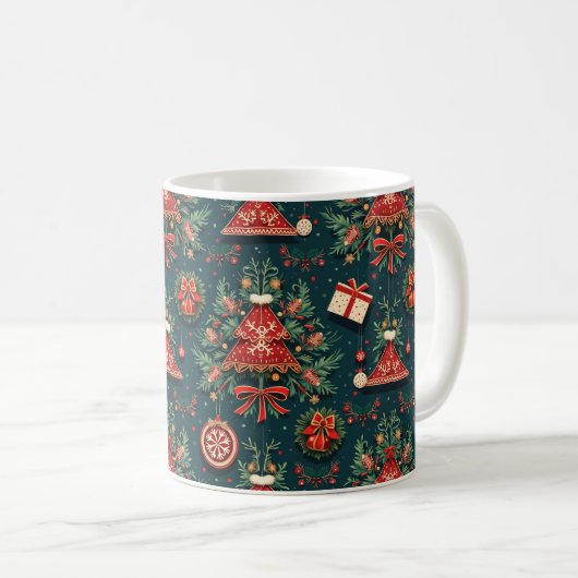 eine Weihnachtsbaum-Tasse Kaffeetasse (VorderseiteRechts)