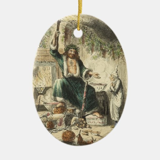 Eine Weihnachtscarol-Verzierung Keramik Ornament (Vorne)