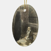 Eine Weihnachtscarol-Verzierung Keramik Ornament (Links)