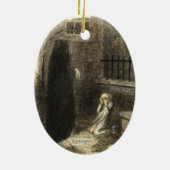 Eine Weihnachtscarol-Verzierung Keramik Ornament (Hinten)