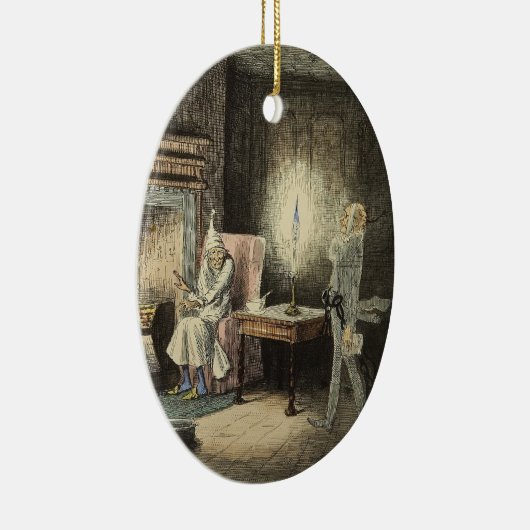 Eine Weihnachtscarol-Verzierung Keramikornament (Rechts)