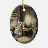 Eine Weihnachtscarol-Verzierung Keramikornament (Hinten)