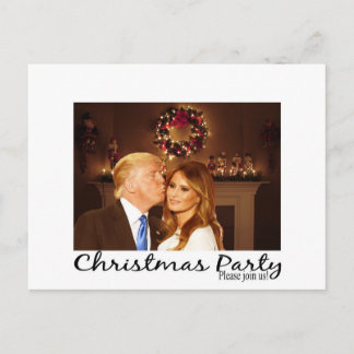 Eine Weihnachtseinladung von Donald und Melania Postkarte