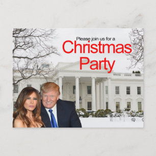 Eine Weihnachtseinladung von Donald und Melania Postkarte
