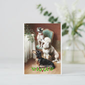 Eine Weihnachtsfeier, eine Kunstmalerei Feiertagspostkarte (Stehend Vorderseite)