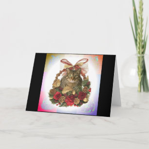 Eine Weihnachtsfett-Katze Feiertagskarte
