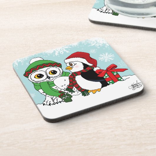 Eine Weihnachtsfreundschaft Getränkeuntersetzer (Linke Seite)